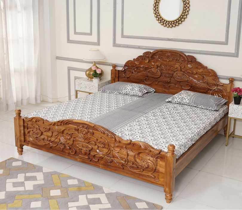 King Size Bed With Storage In Teak Wood | Globe Furniture & Lightings | King Size Bed showroom in hyderabad , King Size Bed showroom in miyapur , King Size Bed showroom in hitech city , King Size Bed showroom in kukatpally , King Size Bed showroom in g - GLK4438