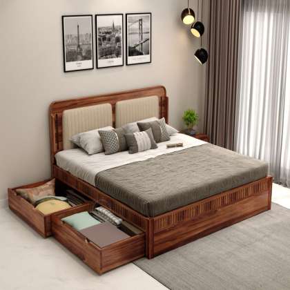 Solid Wood Bed King Size , King Size  bed showroom in miyapur , King Size  bed showroom in hitech city , King Size  bed showroom in kukatpally , furniture showroom in gachibowli
