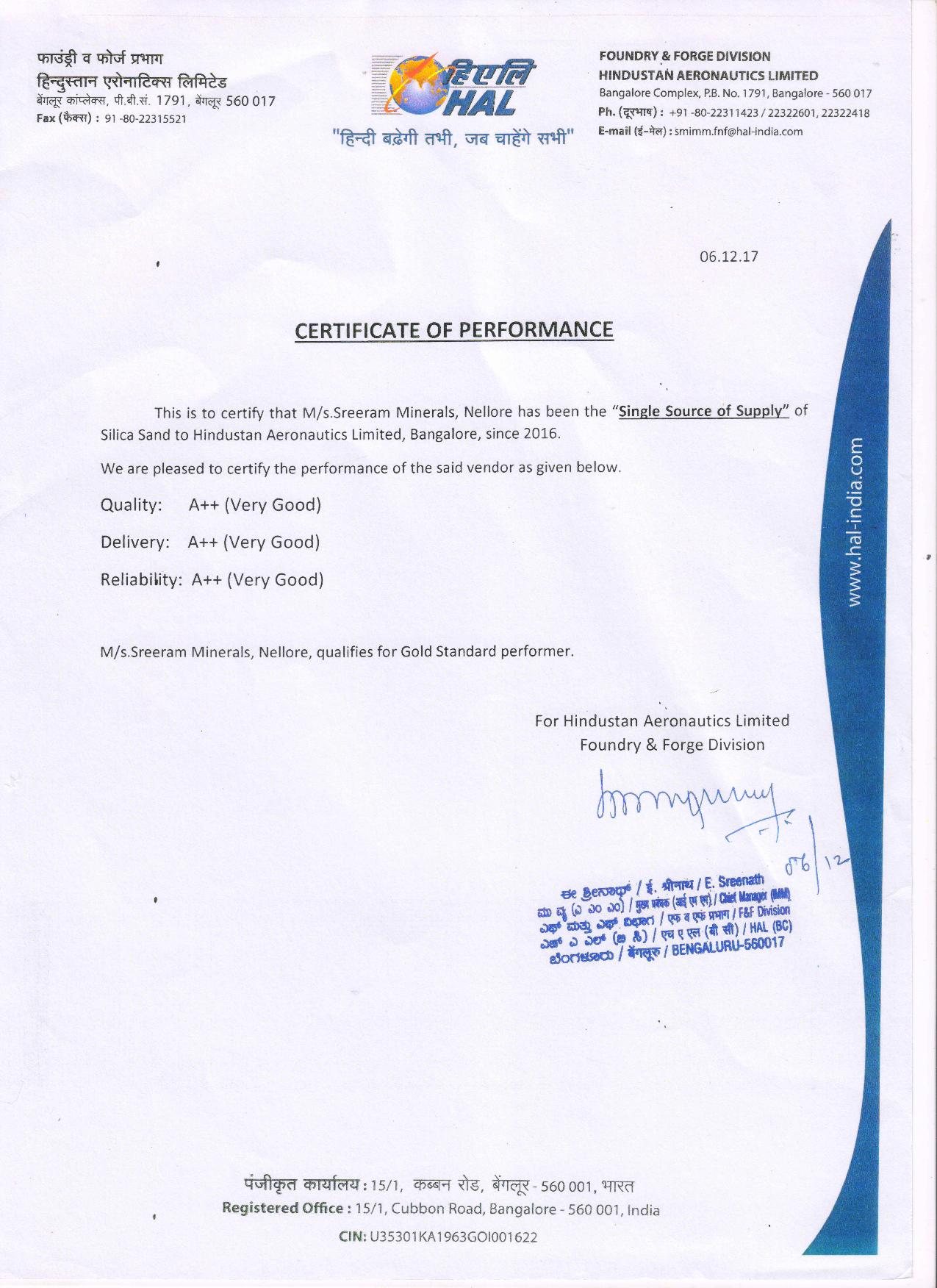 Testimonial : Mr. E. Sreenath Hindustan Aeronautics Limited (HAL) on - 2020-03-12 / 18:16:00