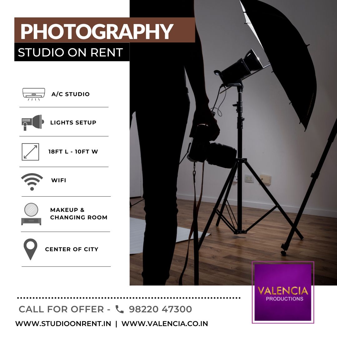 VALENCIA GROUP, Best photography studio on rent in Pune , studio on rent for photographers, well equipped photo studio on rent , budget studio on rent for photographers, studio available for product photo shoot , 