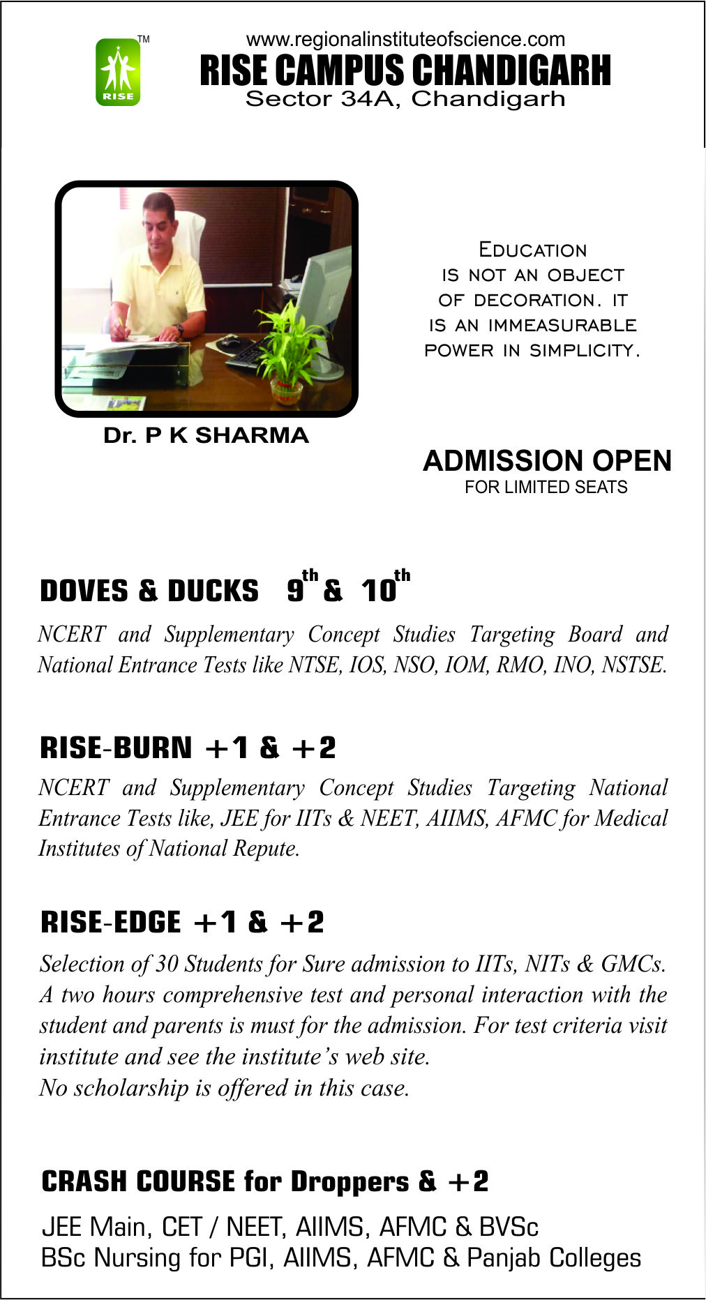 RISE CAMPUS CHANDIGARH, Best Medical Coaching in Himachal,Medical Entrance Coaching in Himachal,Medical Coaching Center in Himachal, Medical Classes Schedule in Himachal,Med 