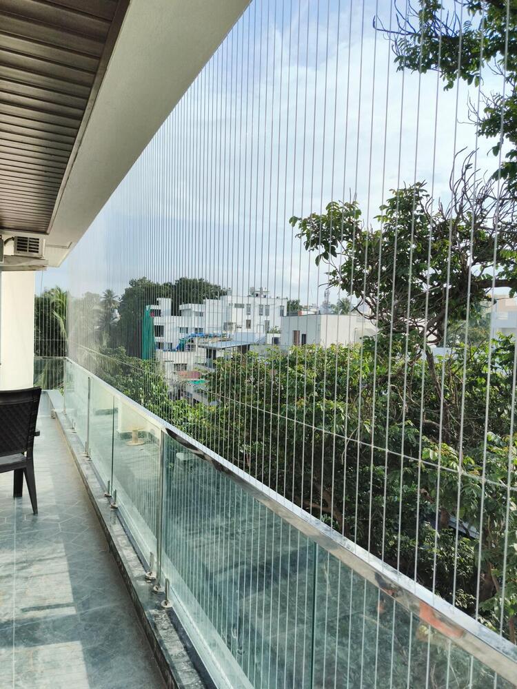 Invisible Grill Installation in Madgaon (Margao), Goa &ndash; Chirag Invisible Safety Grill | Chirag Invisible Safety Grill | Invisible Grill in Madgaon, Invisible Grill in Margao Goa, Invisible Safety Grill Madgaon, Balcony Invisible Grill Margao, Window Invisible Grill South Goa - GL121258