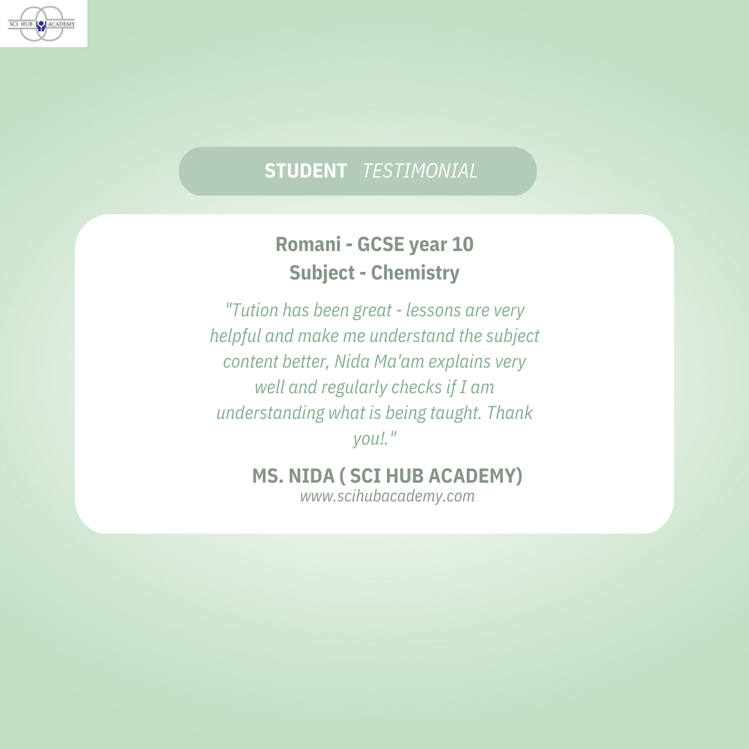 Student Testimonial | Sci Hub Academy | #Chemistryonline tutor#OnlineBiologytutor #Bestonlinetutor - GL111648