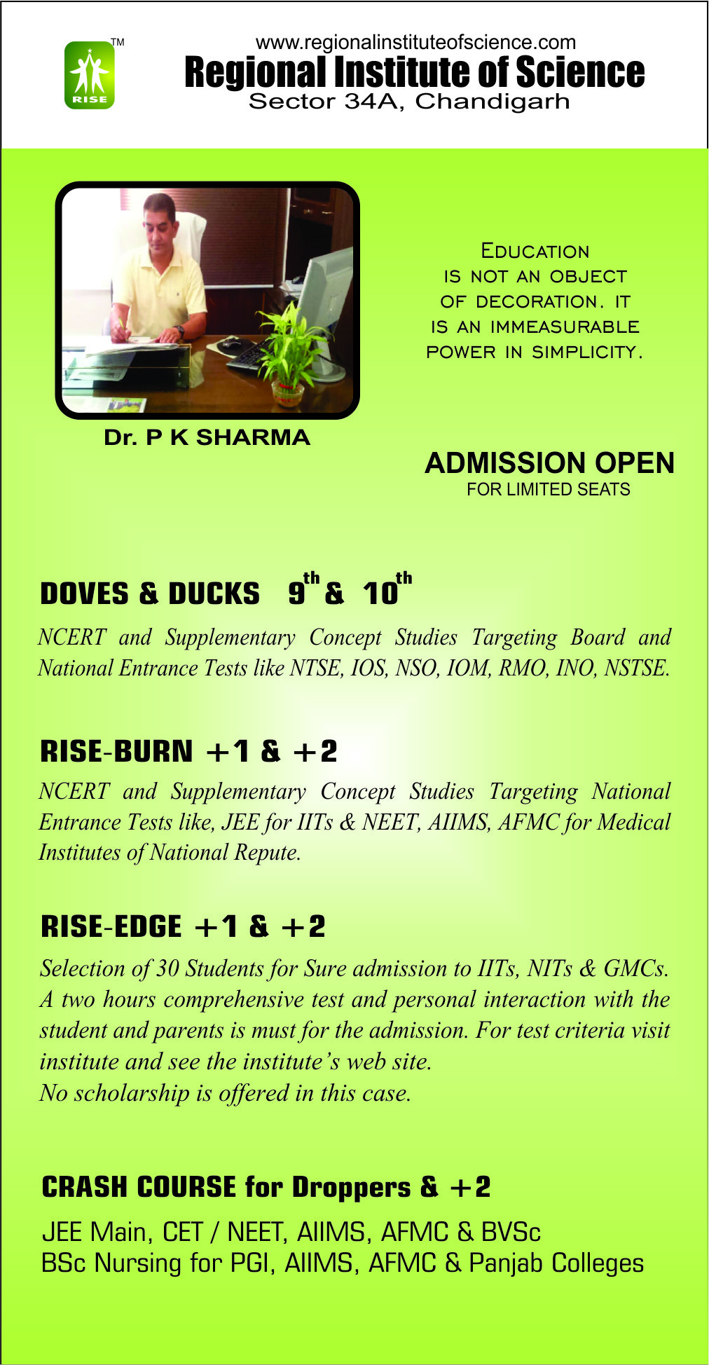 RISE CAMPUS  CHANDIGARH, Best institute in chandigarh for Medical,Top institute in Chandigarh for Medical,Coaching for medical in chandigarh,Medical coaching classes,Medical