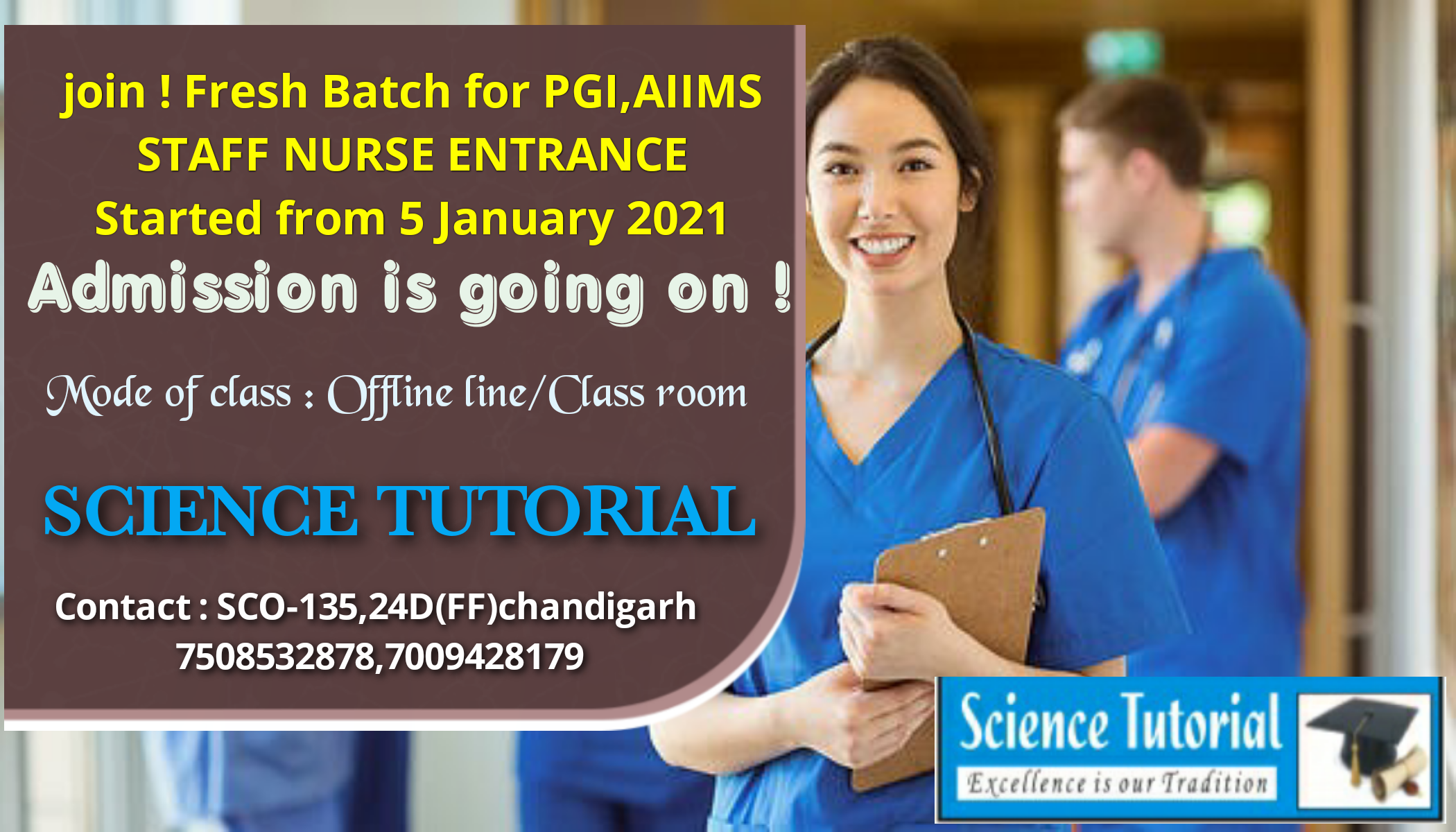 SCIENCE TUTORIAL NURSING COACHING INSTITUTE , best staff nurse coaching in Chandigarh,  staff nurse coaching in Chandigarh, best nursing officer coaching in Chandigarh 
