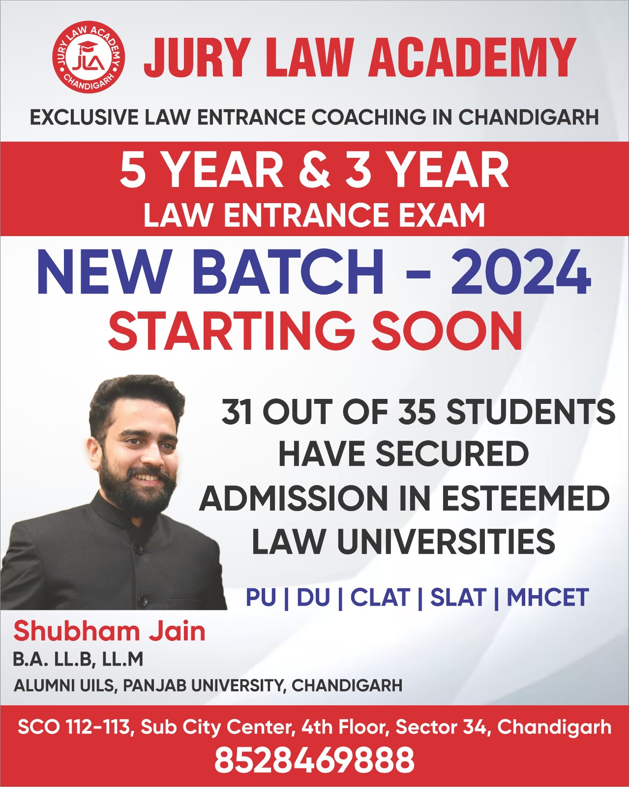 PU LAW ENTRANCE EXAM - BATCH STARTING SOON | JURY LAW ACADEMY | Pu law entrance exam , pu law entrance coaching, best pu law entrance coaching institute in Chandigarh, best pu law exam - GL115578