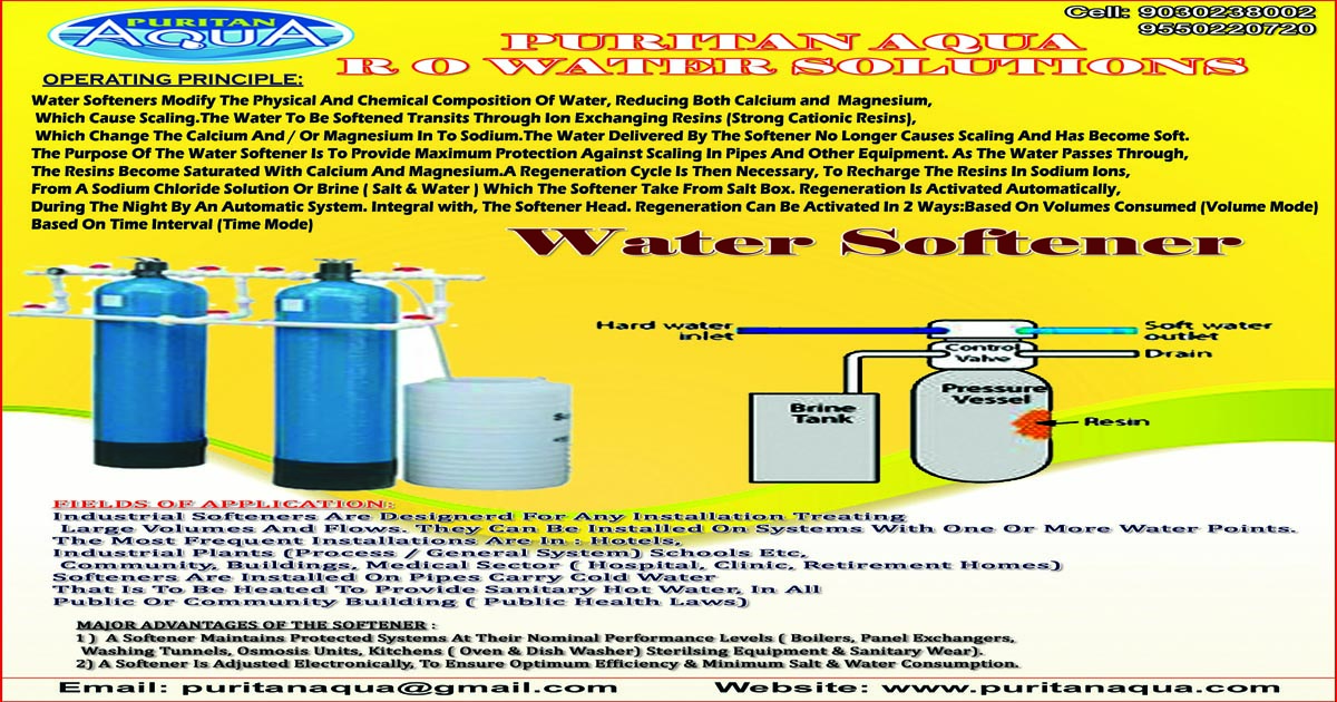 PURITAN AQUA RO WATER SOLUTIONS, water purifier delaer in hyderabad, best water purifier in hyderabad, water softener in hyderabad, water softener dealer hyderabad,