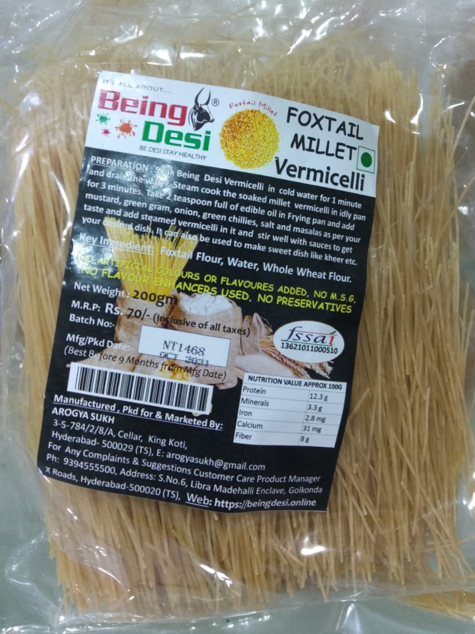 PRACHIN Organic & Natural Products, Foxtail Millet Vermicelli in Hyderabad,Foxtail Millet Vermicelli in kukatpally,Foxtail Millet Vermicelli in secunderabad,Foxtail Millet Vermicelli in miyapur,Foxtail Millet Vermicelli in gachibowli,