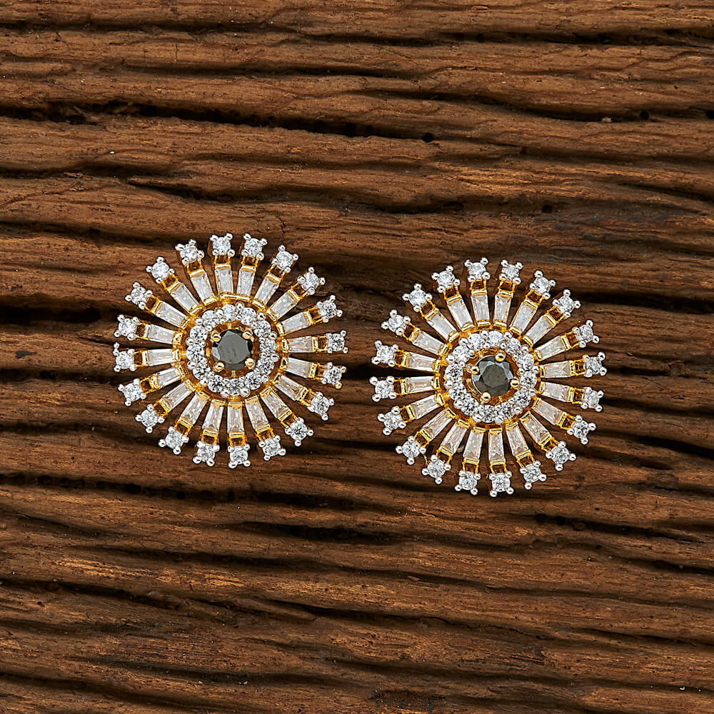 IndiHaute, American diamond Earrings for women in chandigarh , Black american  diamond studs ,earrings for girls , artificial earrings  in chandigarh, artificial american diamond earrings in india