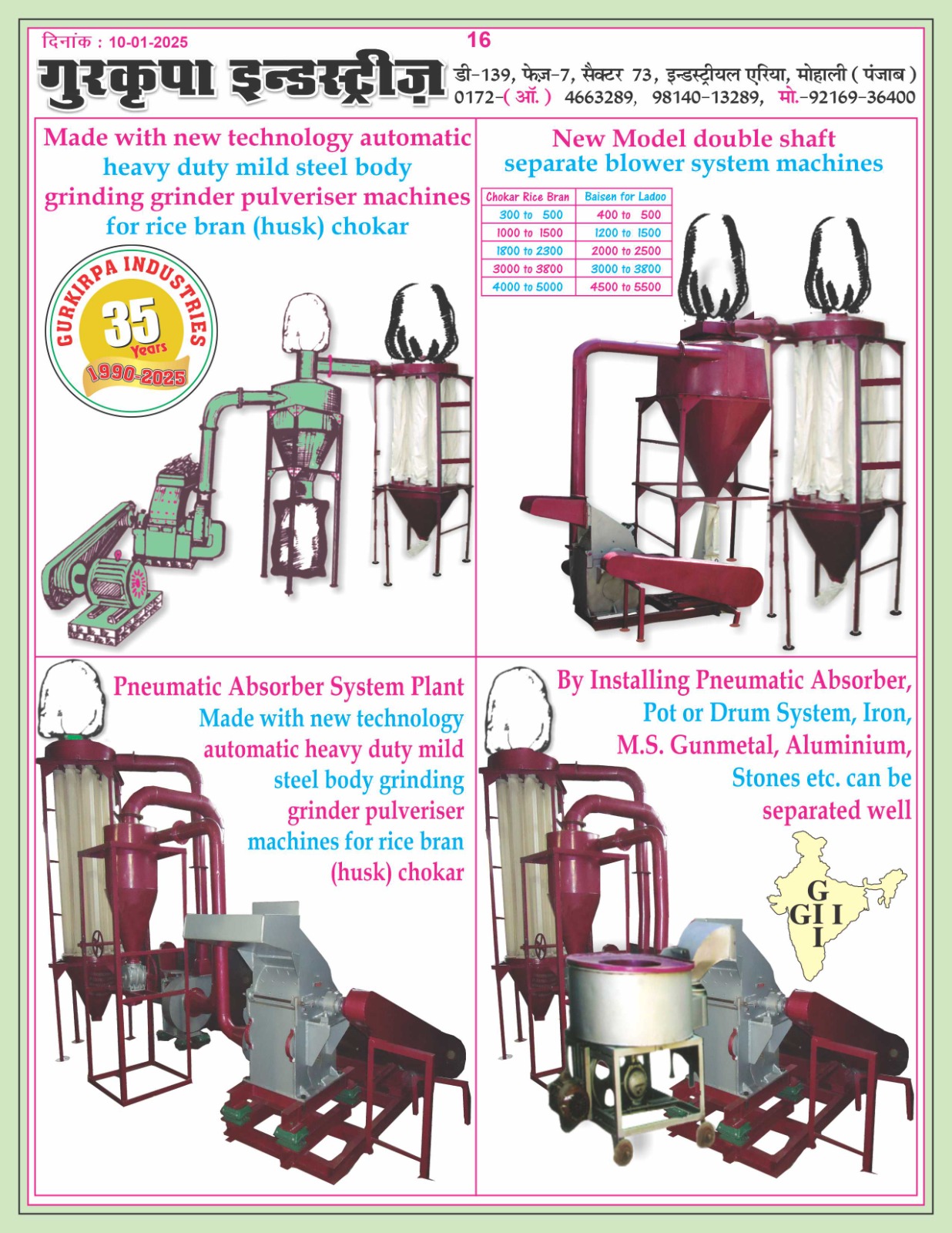 Pulveriser Grinder Machine manufacturer in Barshi | GurKirpa Industries  | Rice Bran Husk Grinder Machine Manufacturer in Barshi,  Parali  Grinder Machine Manufacturer in Barshi, Chokar Grinder Machine Manufacturer in Barshi - GL120876