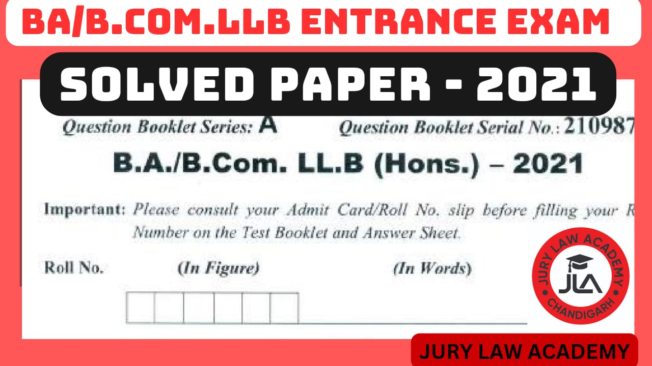 PU LAW entrance exam coaching in chandigarh by shubham jain. PU LAW 2021 previous year question paper. | JURY LAW ACADEMY | pu law entrance coaching in chandigarh.  Best pu law entrance coaching in chandigarh, law entrance coaching in chandigarh. - GL110302