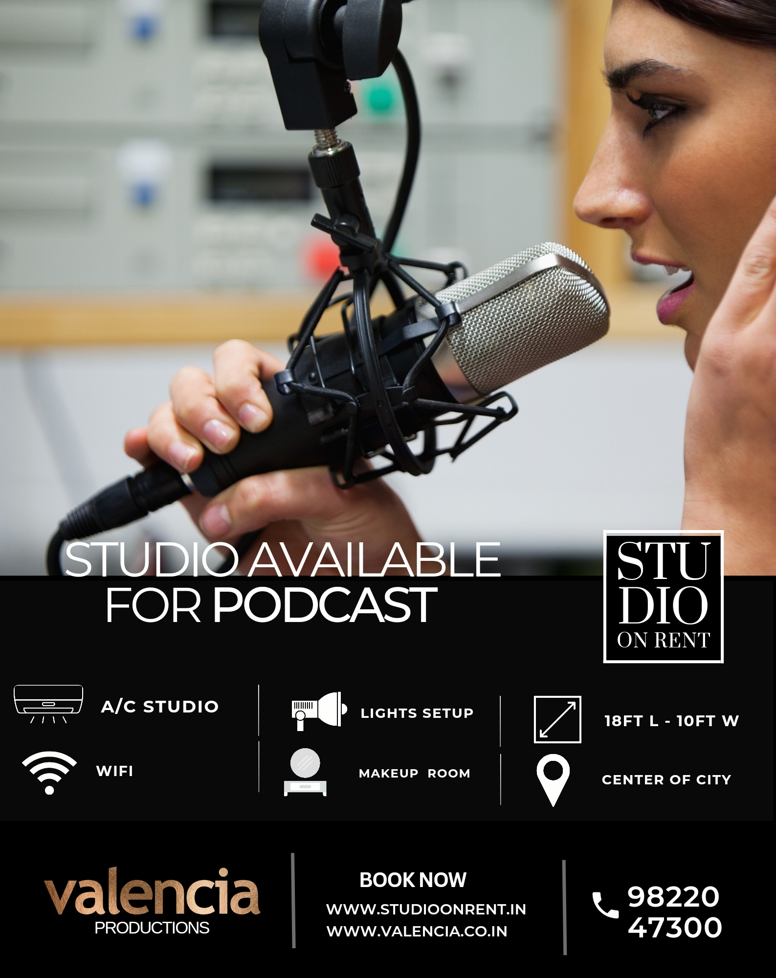 VALENCIA GROUP, podcast studio near me, best podcast studio on rent,  studio on rent,  podcast studio in pune, valencia podcast studio, film production company in pune, ad filmscompany near me, pune.