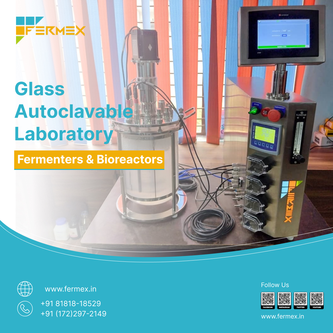 Best Autoclavable Glass Fermenters & Bioreactors Manufacturer in India | Fermex | Fermenters & Bioreactors  manufacturer  - GL114401