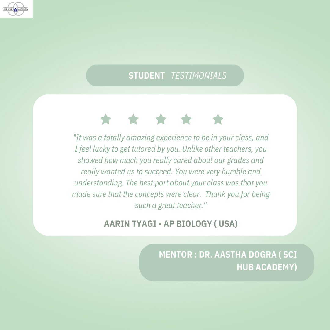 Student Testimonial | Sci Hub Academy | #apbiology#onlinebiologytutor#scihubacademy - GL112536