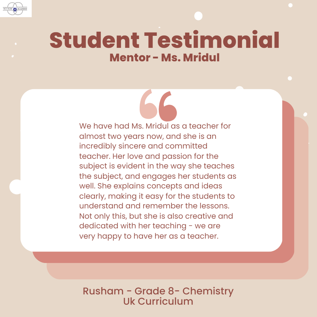 Student Testimonial | Sci Hub Academy | #chemistrytutoronline#IBchemistrytutor#bestonlinetutors - GL110910