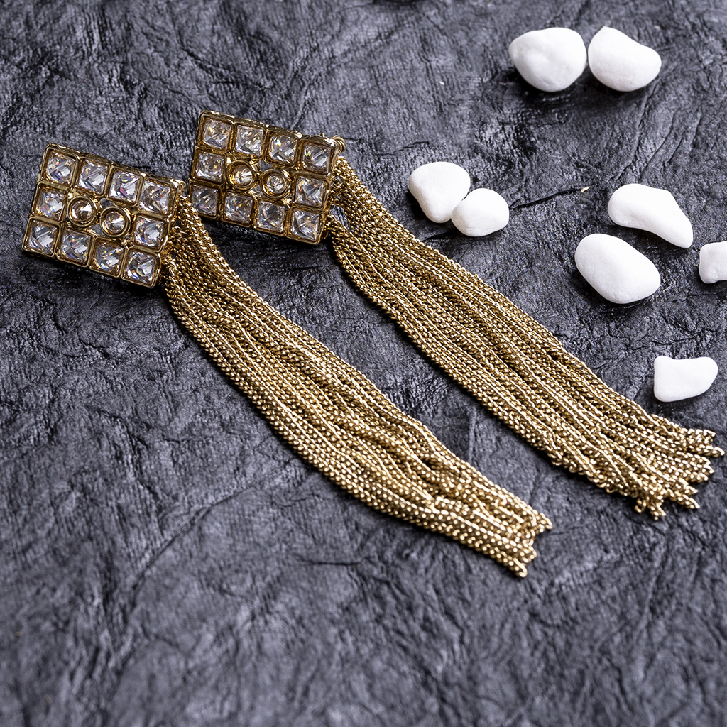 24k Gold Color Earrings For Women African Gold Waterdrop Long Tassel Earing  Statement Jewelry Pendiente Mujer Brincos Femme - Dangle Earrings -  AliExpress