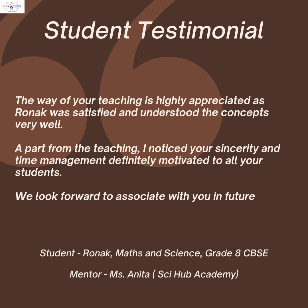 Student Testimonial | Sci Hub Academy | #mathstutor#allboardstutoring#studenttestimonial - GL116741