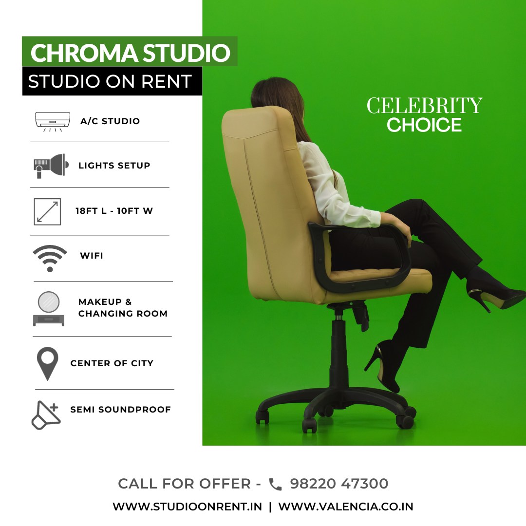 VALENCIA GROUP, CHROMA STUDIO ON RENT NEAR ME, CHROMA STUDIO ON RENT IN PUNE, CHROMA STUDIO ON RENT IN KOTHRUD, CHROMA STUDIO ON RENT IN KARVENAGAR, CHROMA STUDIO ON RENT IN BHAVDHAN.