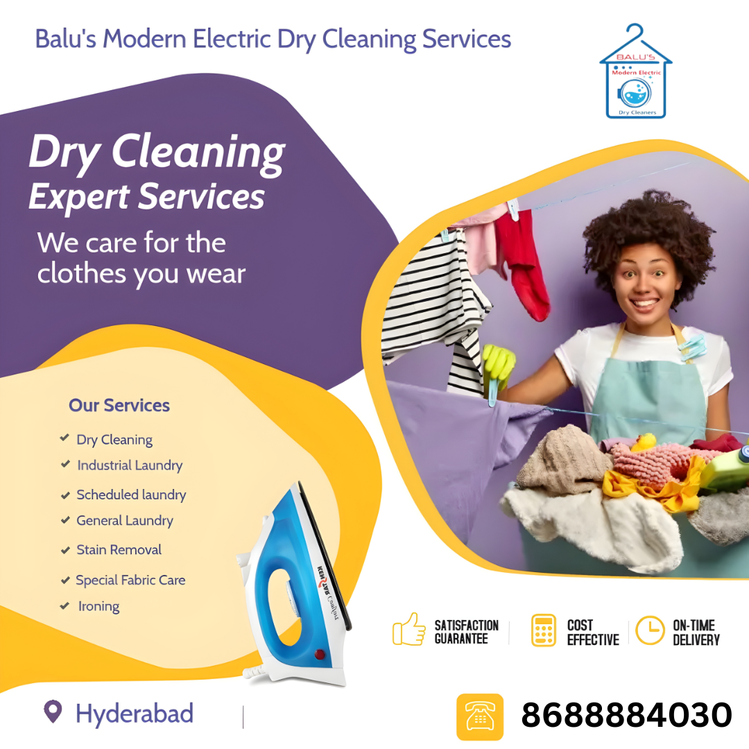 Balu's Modern Dry Cleaners, DryCleaners, professional dry cleaning, fabric care, garment care, stain removal, laundry services, clothes cleaning, premium dry cleaning, fabric freshness, spotless finish, textile care, delicate fa