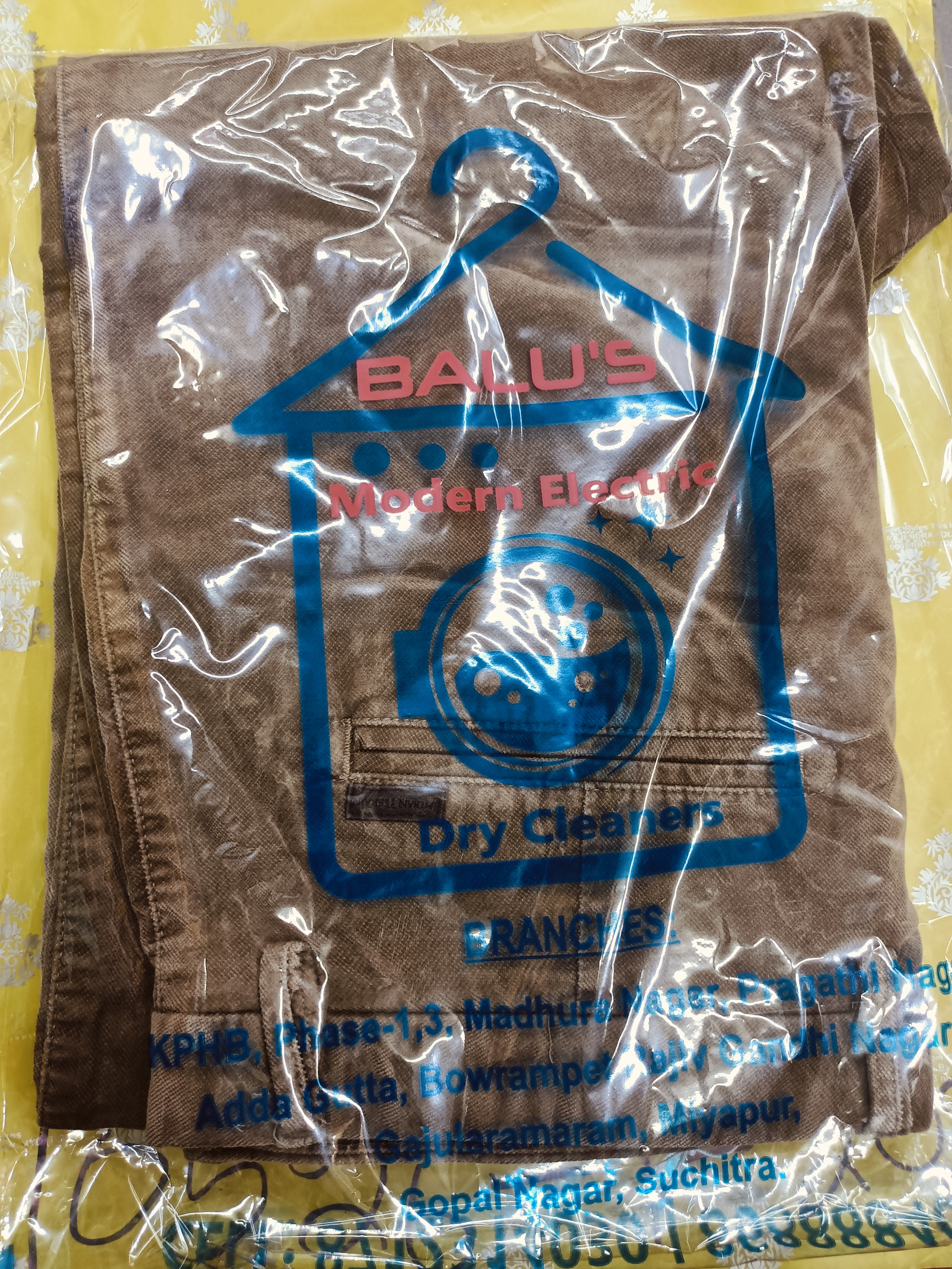 Balu's Modern Dry Cleaners, #BrownPantsCare #BaluDryClean #NoFadeNoShrink #StainFreeStyle #EcoElectricClean #CrispCrease ðŸ‘–âœ¨