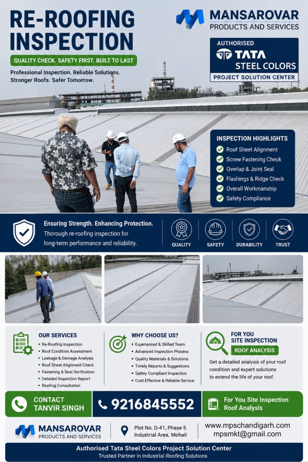 Industrial Reroofing Solutions | Mansarovar Products & Services | Industrial re roofing contractor in Mansa, Industrial re roofing contractor in Bathinda, Industrial re roofing contractor in Mandi Gobindgarh, Industrial re roofing contractor in Mohali - GL120795