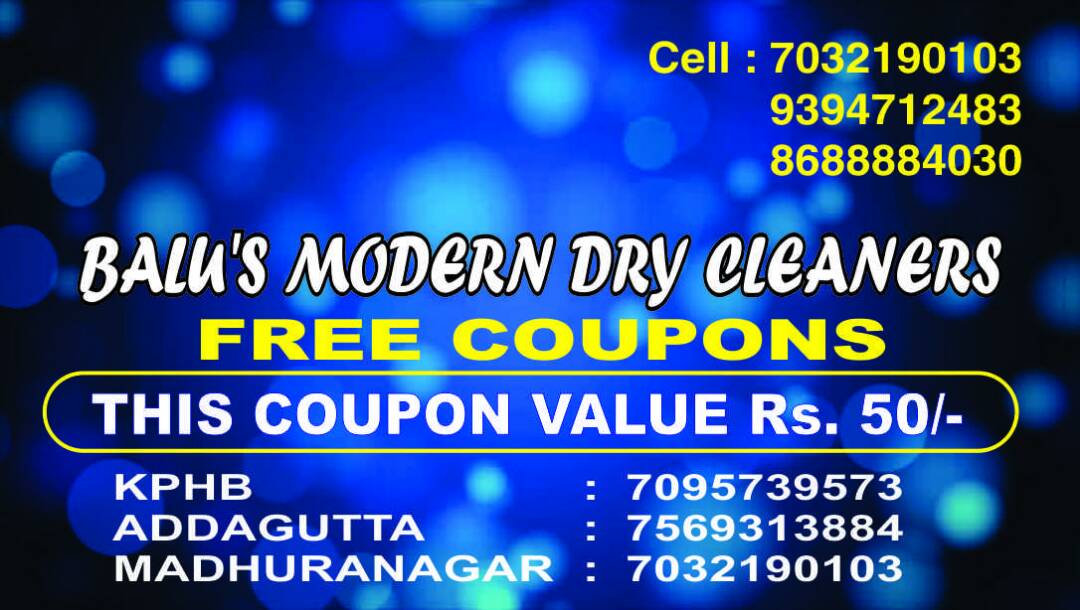 Balu's Modern Dry Cleaners, Good service in dry cleaning service
