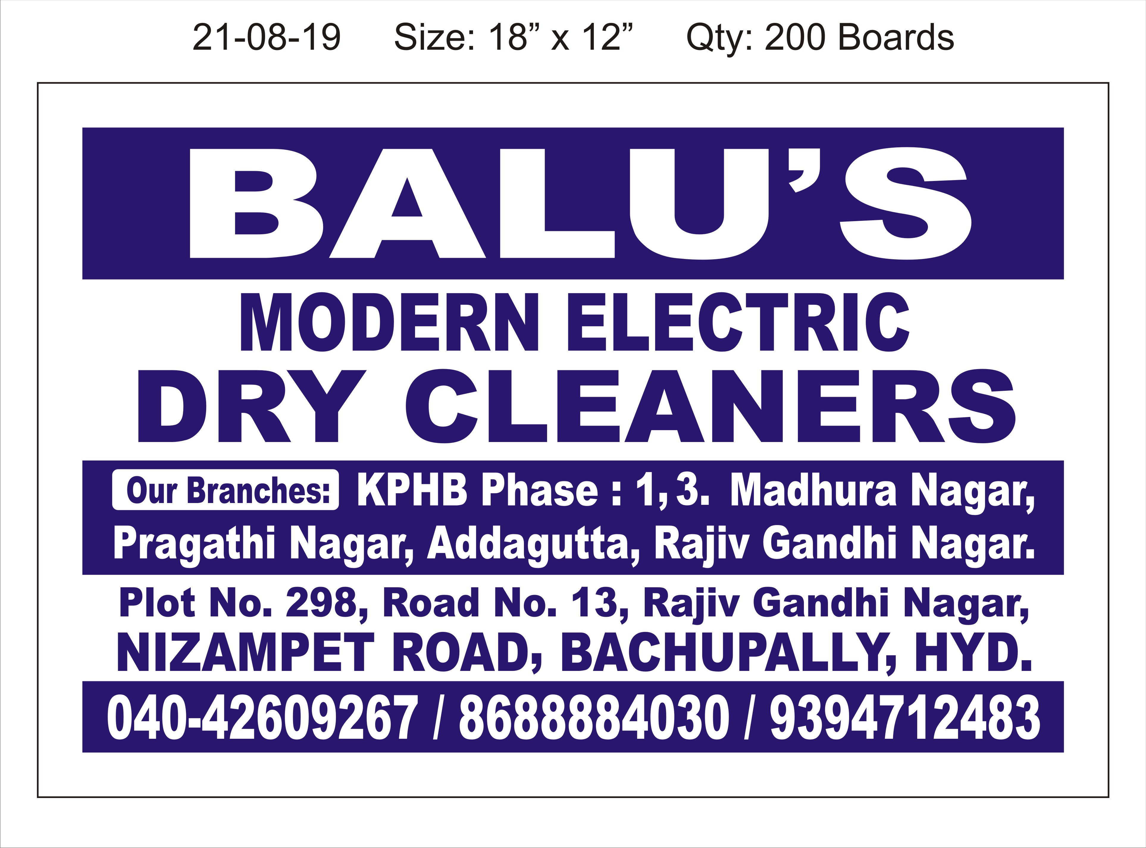 Balu's Modern Dry Cleaners, Dry Cleaning Kphb,Dry Cleaning Pragati Nagar,Dry Cleaning Madura Nagar.Dry CleaingAddagutha. Dry Cleaning Rajiv Gandhi Nagar.