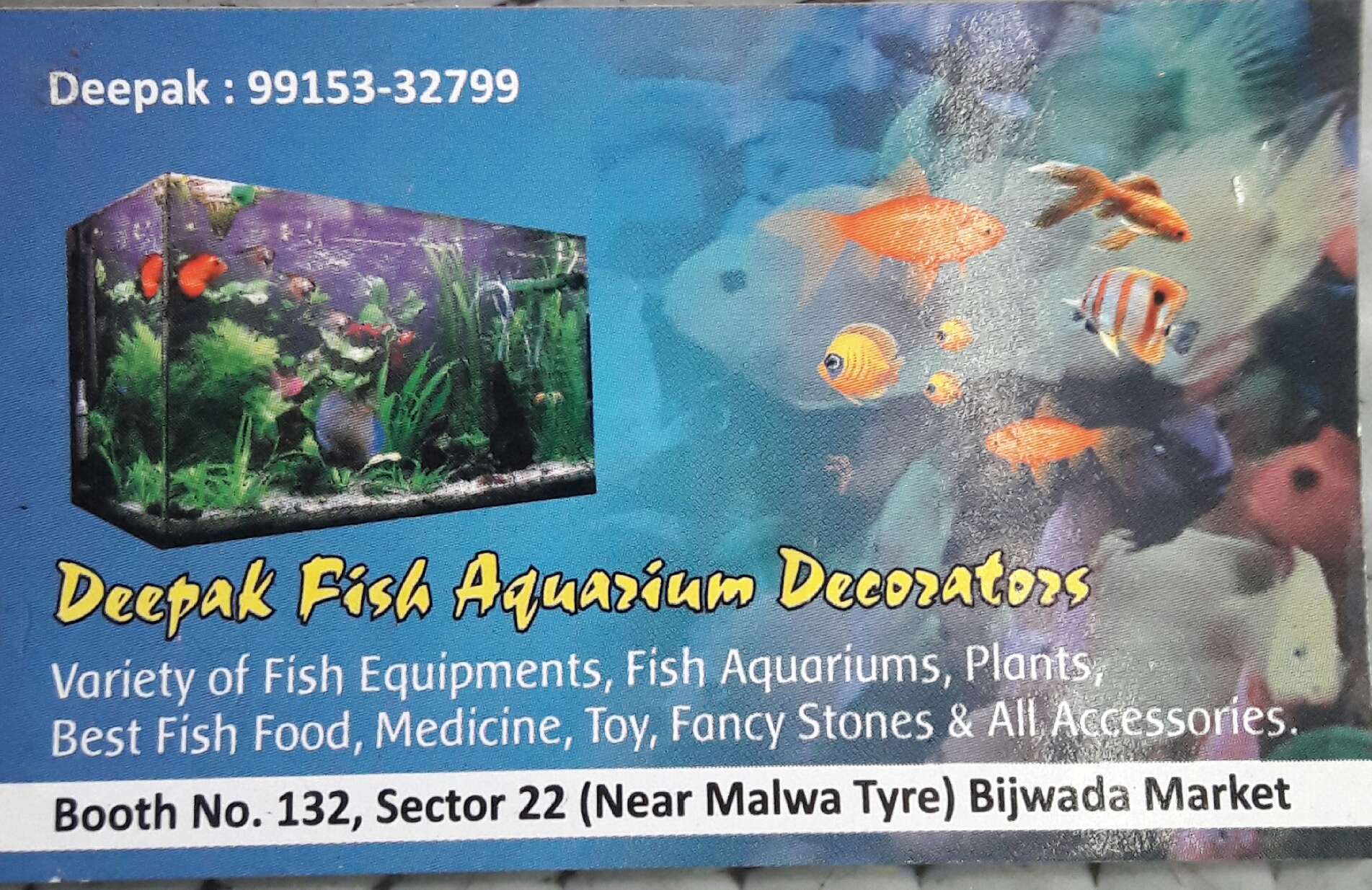 DEEPAK FISH AQUARIUM SHOP, Aquariums shop Chandigarh wholesale 22 D 