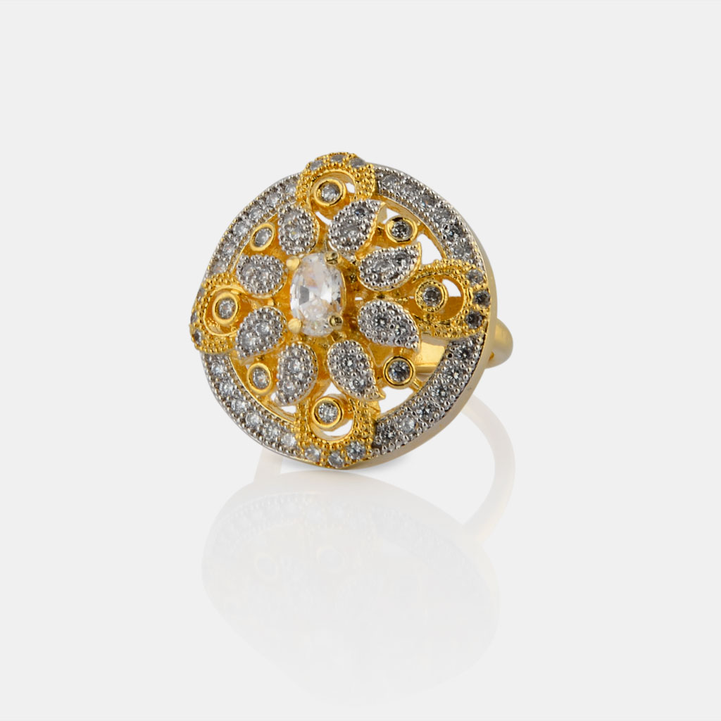 CZ Studded Ring For Women | IndiHaute | cubic zirconia ring price , CZ ring for sale , CZ ring for wedding , CZ ring for weekend , CZ ring for saree , CZ ring for sarees , ring with CZ stones ,  - GL52224