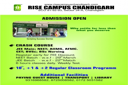 RISE CAMPUS  CHANDIGARH, Medical Crash Course in Chandigarh,Top Institute for Medical Crash course in Chandigarh,Best coaching centre for Medical crash course in Chandigarh,Best coaching centre for medical crash course in Chd