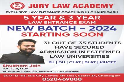 JURY LAW ACADEMY, Pu law entrance exam , pu law entrance coaching, best pu law entrance coaching institute in Chandigarh, best pu law exam