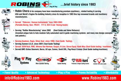 Robins Machines, Seat and guide machine, Seat guide machine, sg 8 Seat and guide machine, sg7 Seat and guide machine, sg6 Seat and guide machine, valve Seat and guide machine