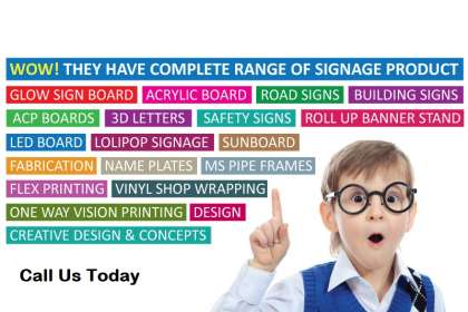 Abhishek Glow Signs, Glow Sign Board manufacturer in Chandigarh,low price Flex Printing in Chandigarh,low price acp board printing in Chandigarh