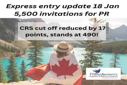 Transformers Immigration and Education Consultants, express entry, January 2023 draw,  Canada PR, Canada visa, latest canada express entry update, immigration updates, best Canada PR consultant
