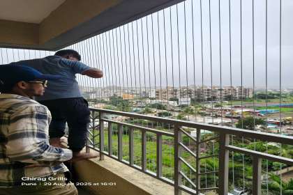 Chirag Invisible Safety Grill, INVISIBLE SAFETY GRILL IN BARAMATI, SS NET IN BARAMATI, WIRE GRILL IN BARAMATI, INVISIBLE GRILL INSTALLATION IN BARAMATI, MODERN GRILL IN BARAMATI, PIGEON NET IN BARAMATI.
